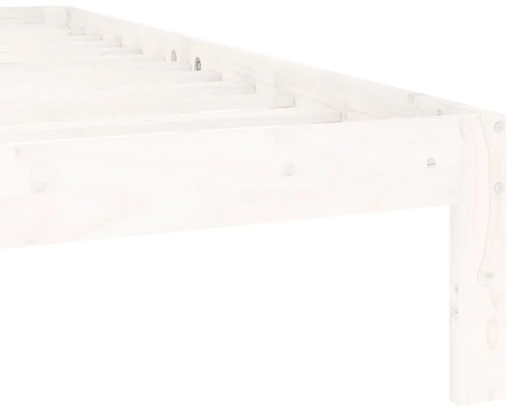 Estrutura de cama 140x200 cm pinho maciço branco