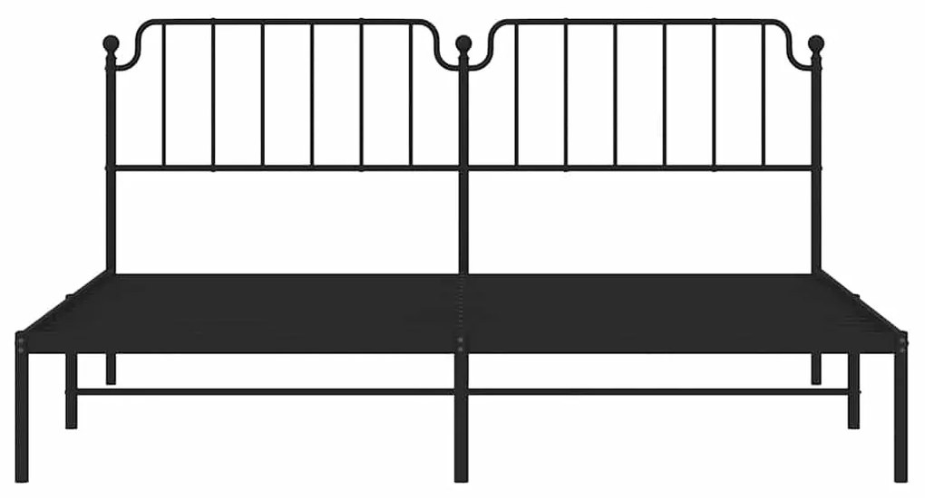 Estrutura de cama com cabeceira 193x203 cm metal preto