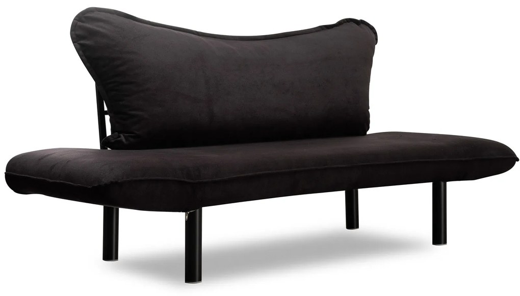 Sofá-Cama de 2 Lugares Chatto – Preto – 150x70x75 cm
