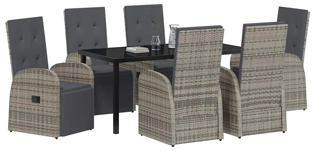 Conjunto de Jantar de Jardim 7 pcs Cinzento 160 x 80 x 73 cm