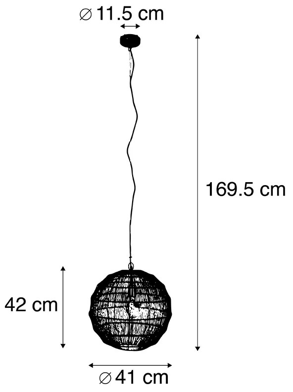 Candeeiro suspenso moderno latão 42cm - BOLTI Moderno