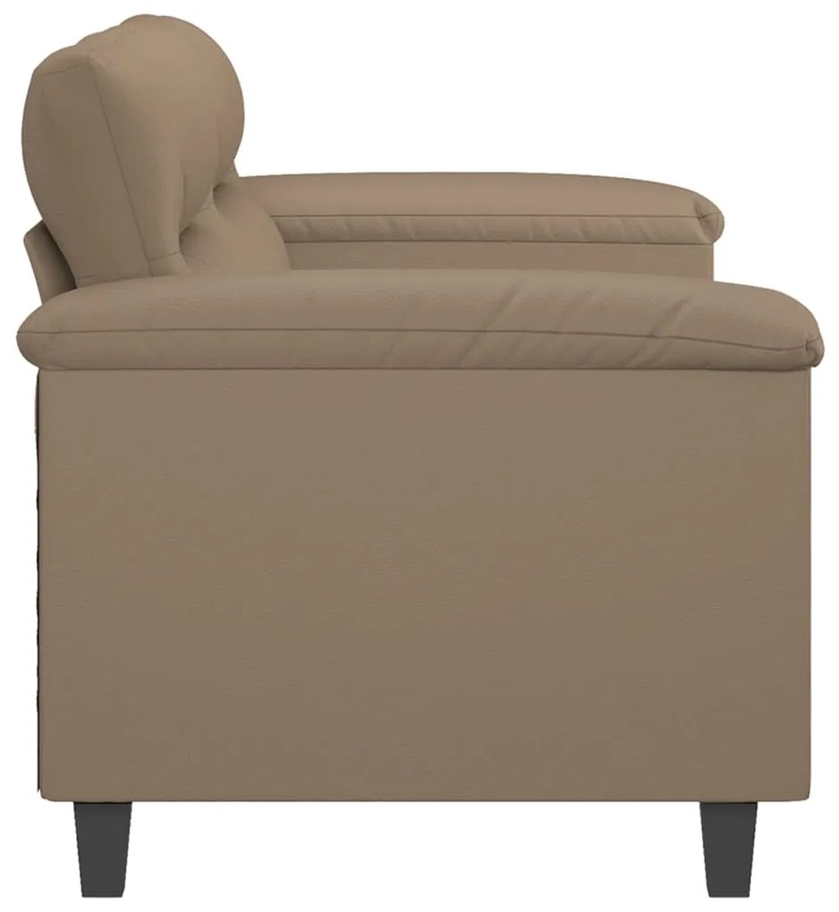 Sofá de 2 lugares 140 cm couro artificial cor cappuccino