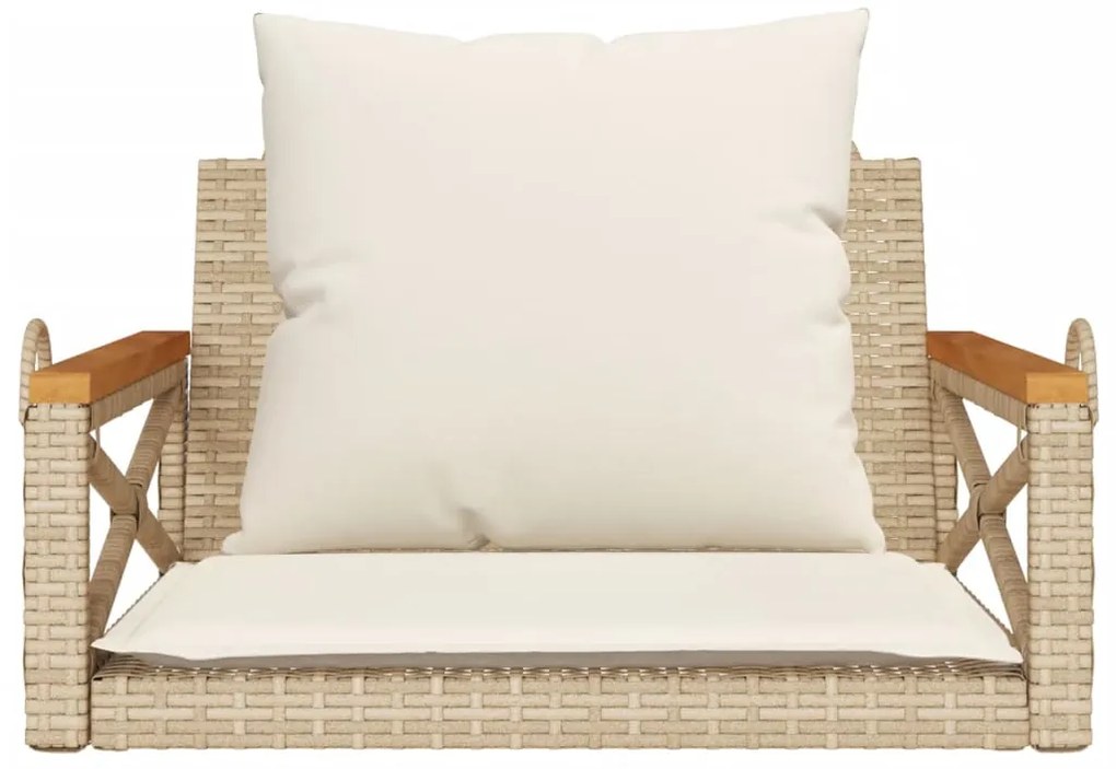 Banco baloiço com almofadões 63x62x40 cm vime PE bege