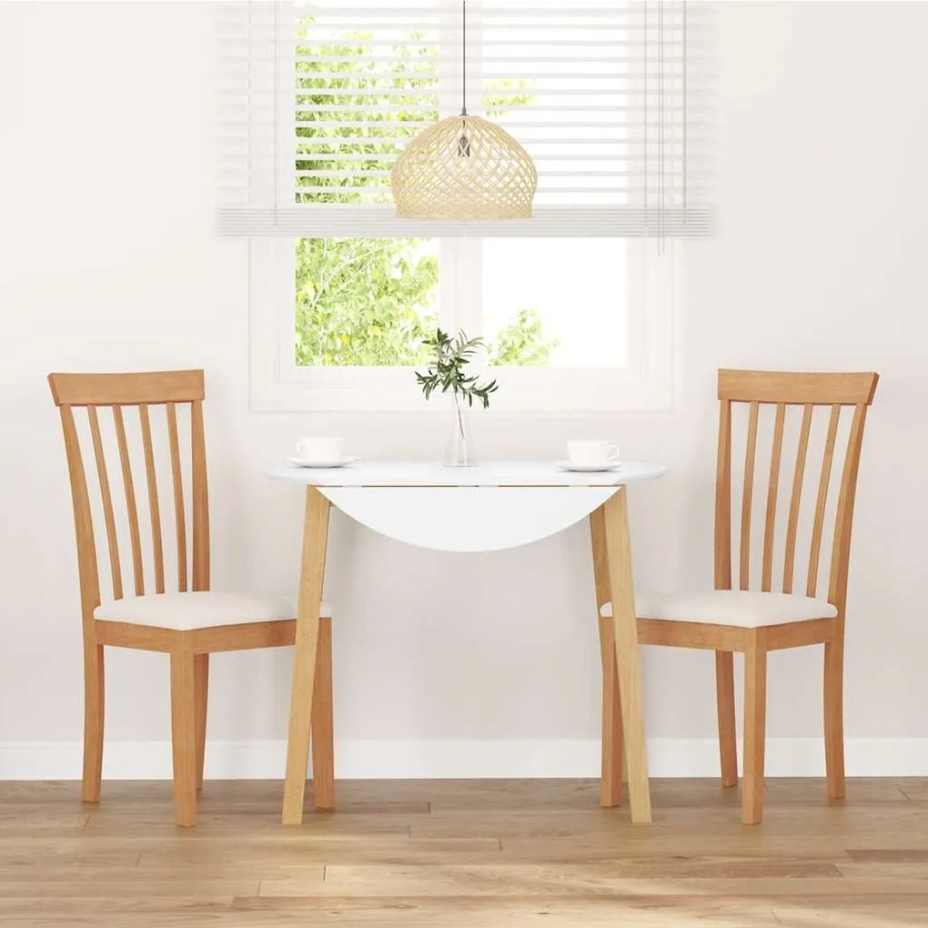 Cadeiras de jantar com almofadões 2 pcs madeira maciça natural