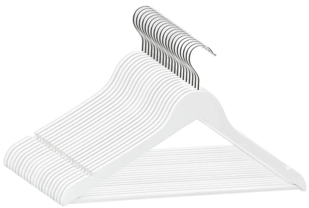 20 pcs conjunto de cabides antiderrapantes madeira branco