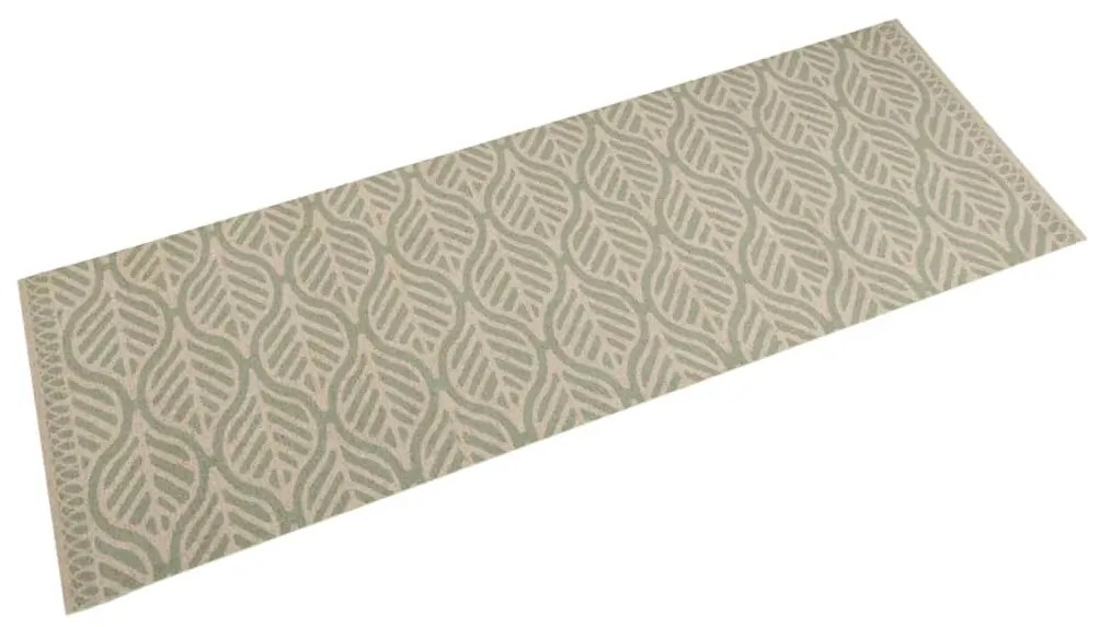vidaXL Tapete de cozinha lavável 45x150 cm veludo padrão folhas