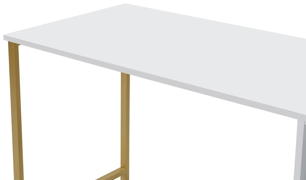 Secretária Twin Study Desk – Branco Dourado – 240 x 74 x 60 cm