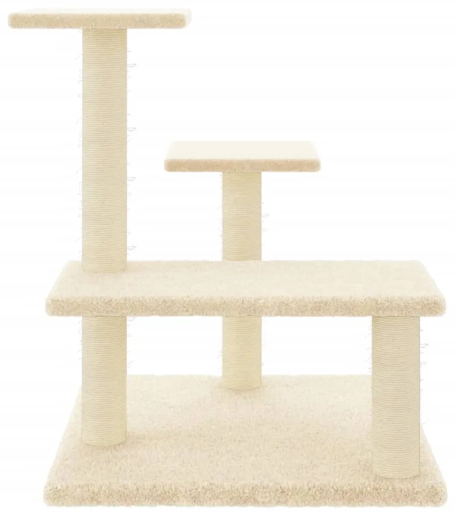 Árvore p/ gatos c/ postes arranhadores sisal 61 cm cor creme