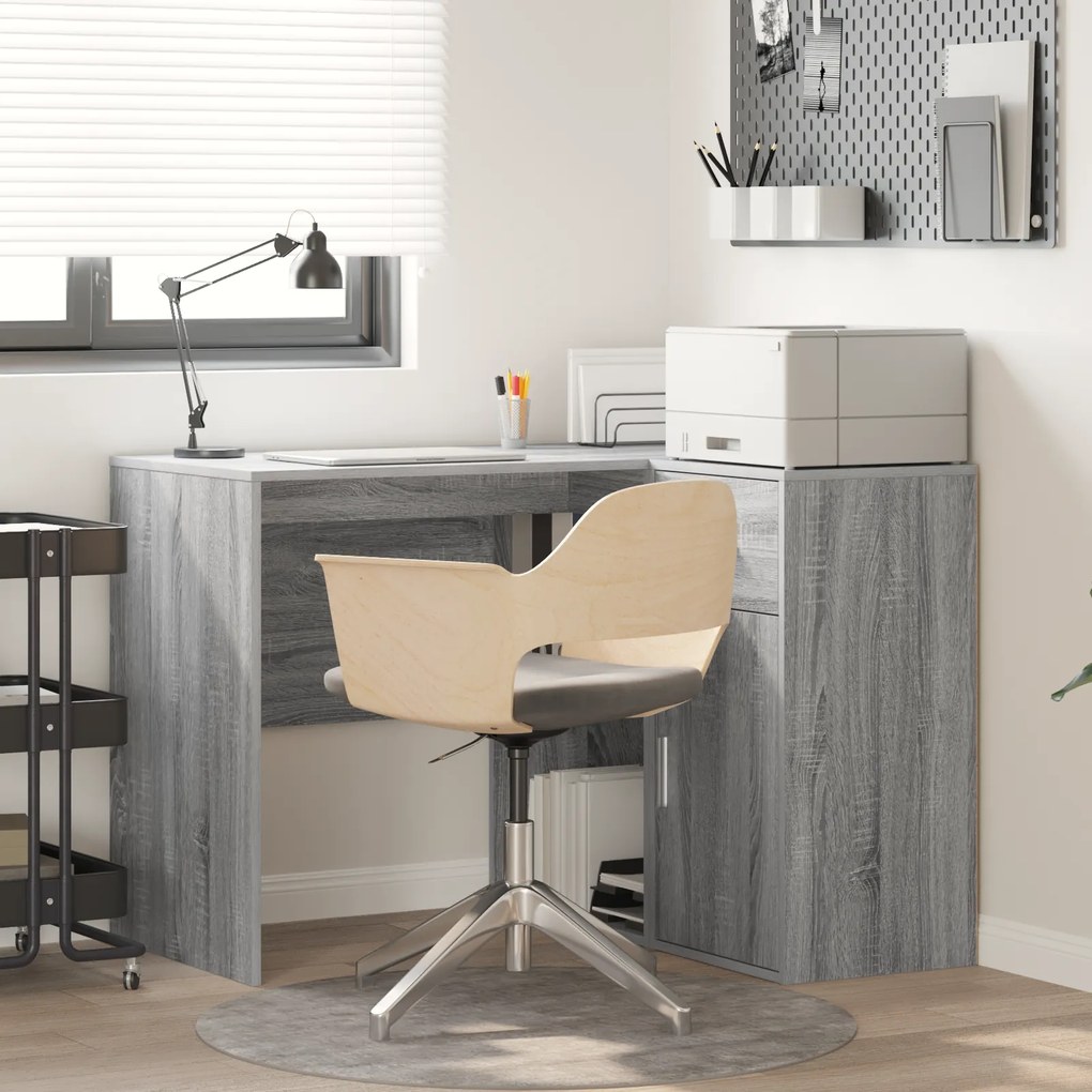 vidaXL Mesa de Canto Cinza Sonoma 102x88x75 cm Madeira Engenharia