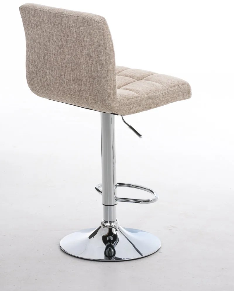 Banco de bar Peru em tecido 46 x 94-114 x 47 cm Creme
