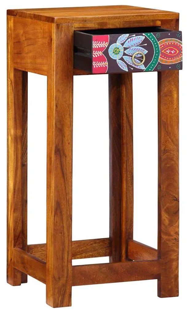 Estante para Telefone vidaXL 35x35x75 cm em Madeira Sólida de Acácia