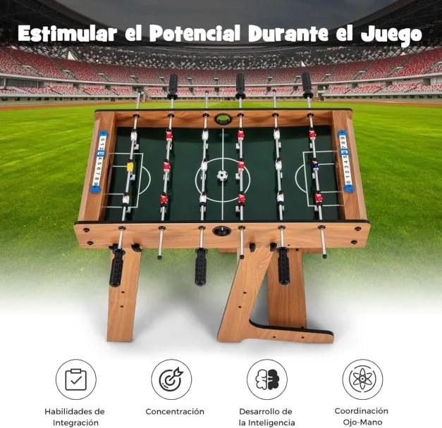 Mesa matraquilhos dobrável para crianças 33 x 36 x 109 cm com alça resistente 2 bolas e marcador Castanha