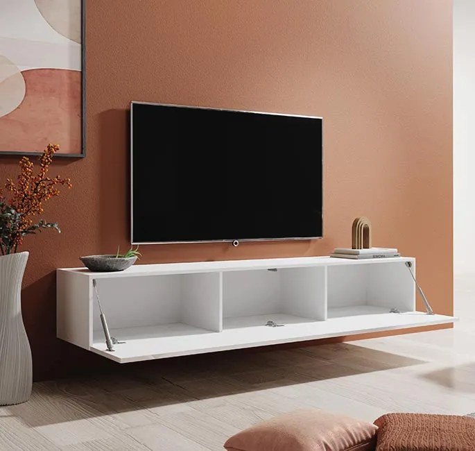 Móvel de TV British Suspenso de 180cm - Branco Brilhante - Design Mode