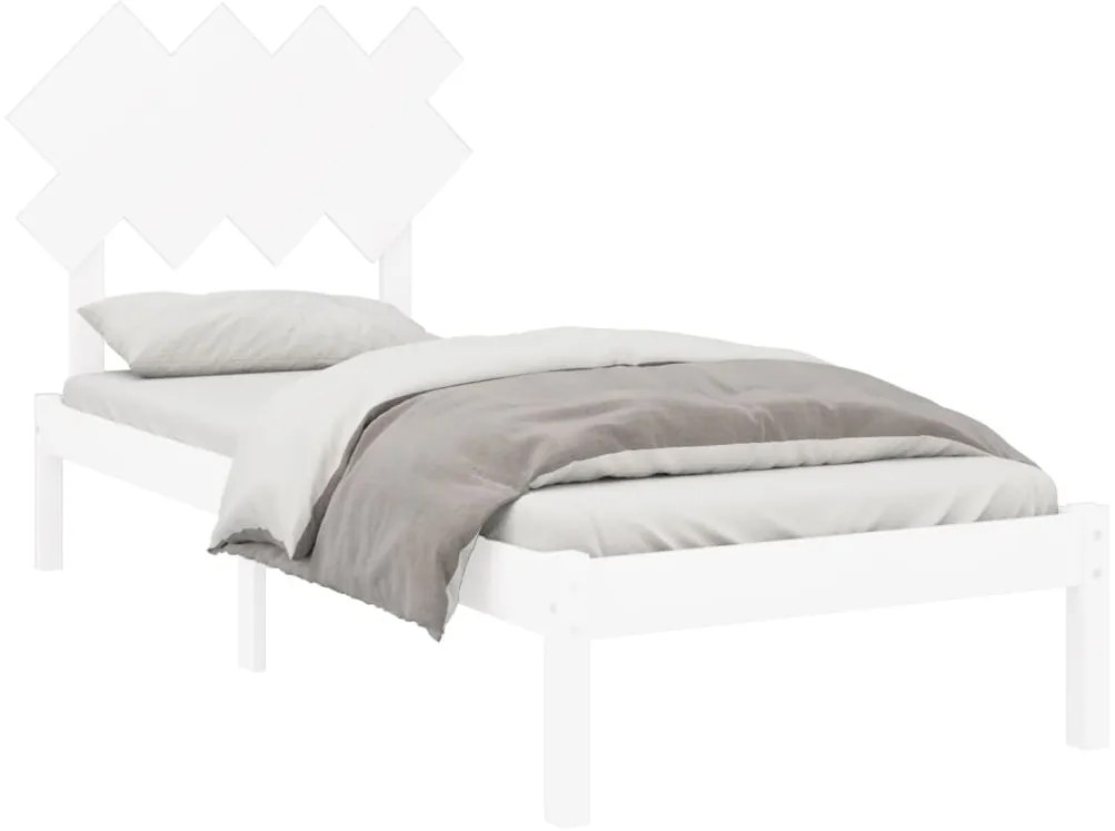 Estrutura de cama 90x200 cm madeira maciça branco