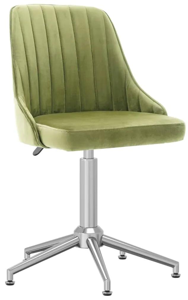 330770 vidaXL Cadeira de jantar giratória veludo verde-claro