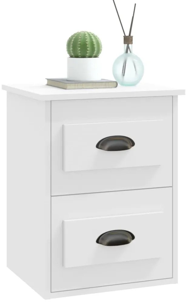 Mesa de cabeceira de parede 41,5x36x53 cm branco