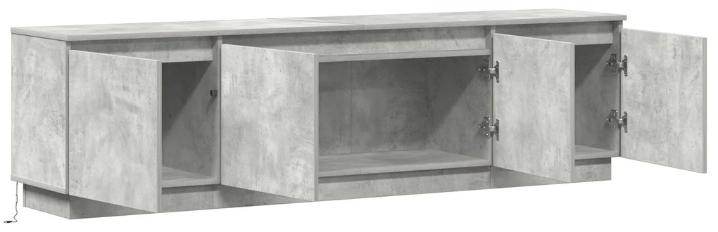 Gabinete de TV com LED Cinza Concreto 180x38x49 cm Madeira de Engenhar