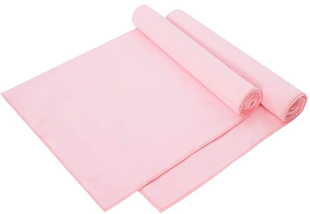 vidaXL Toalhas Esportivas 2 pcs Rosa 140 x 70 cm Poliéster e poliamida