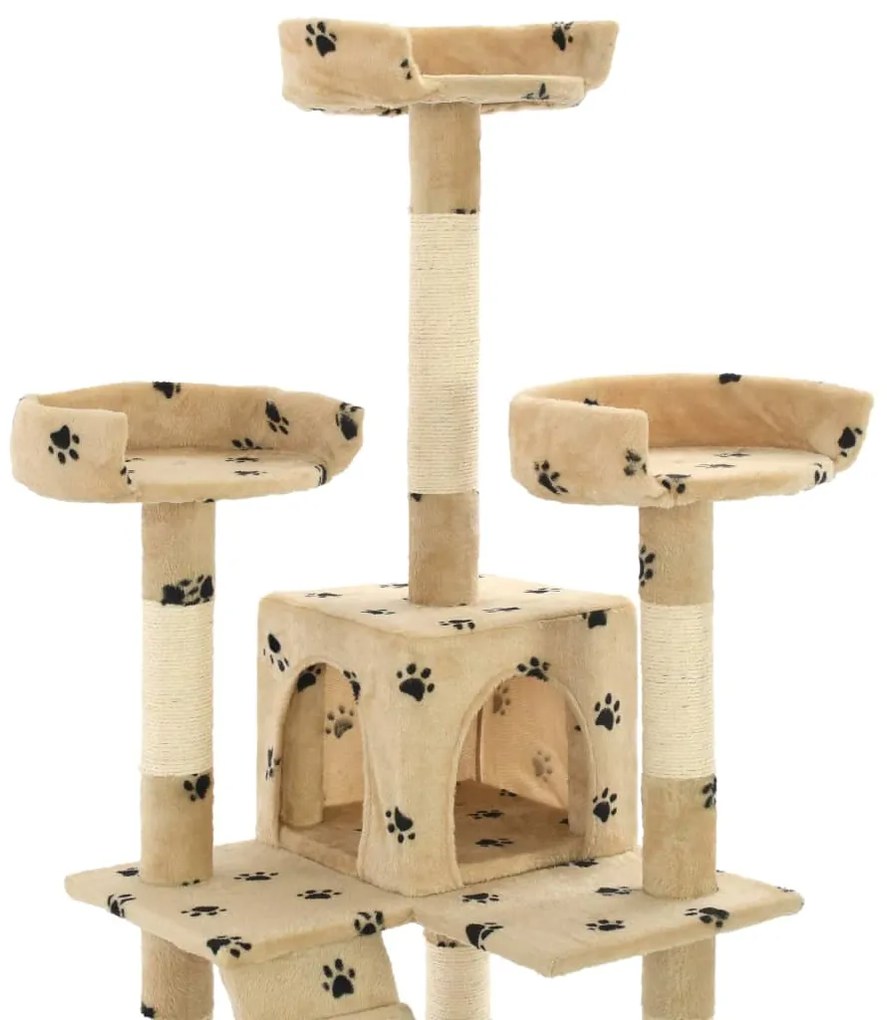 Árvore para gatos c/ postes arranhadores sisal 170 cm bege