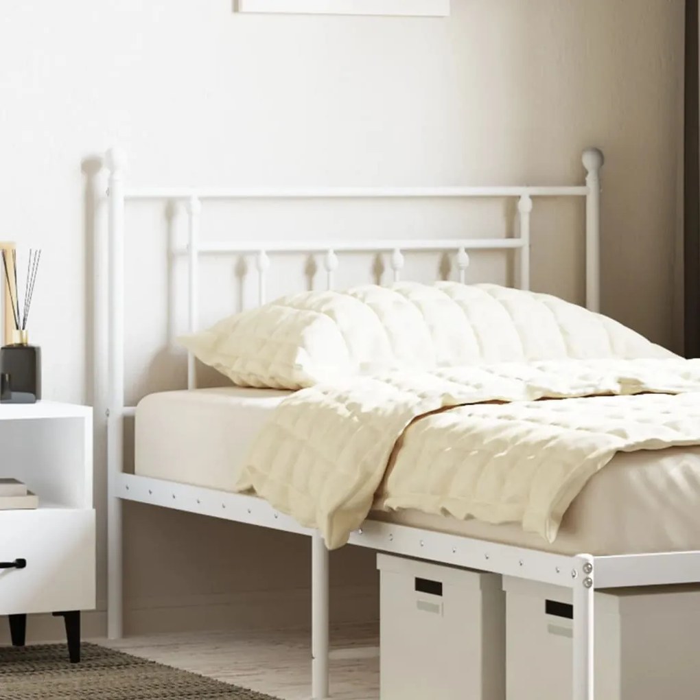 Cabeceira de cama 107 cm metal branco