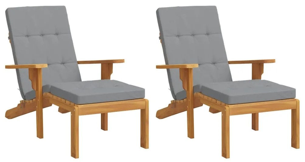 Almofadões p/ cadeira de terraço 2 pcs tecido oxford cinzento