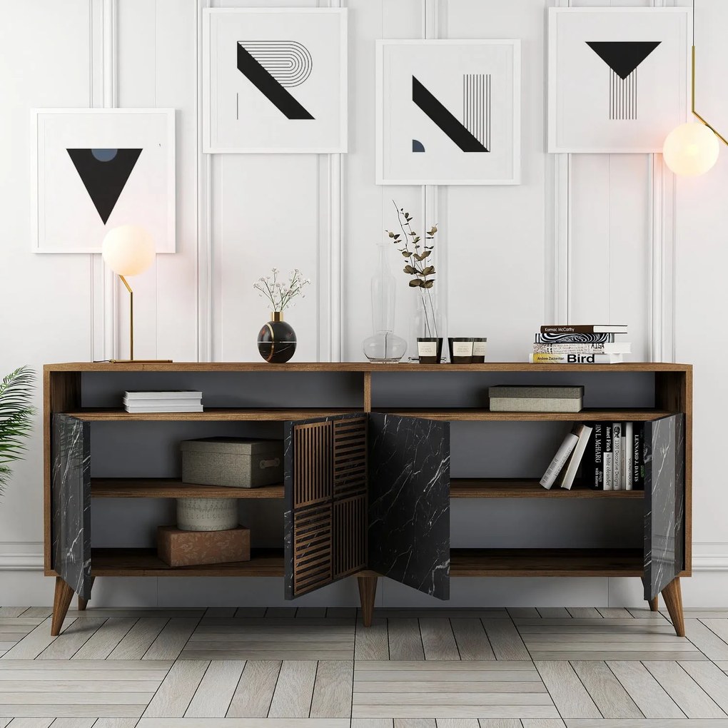 Console Milan – Walnut Black – 180 cm x 78 cm x 35 cm