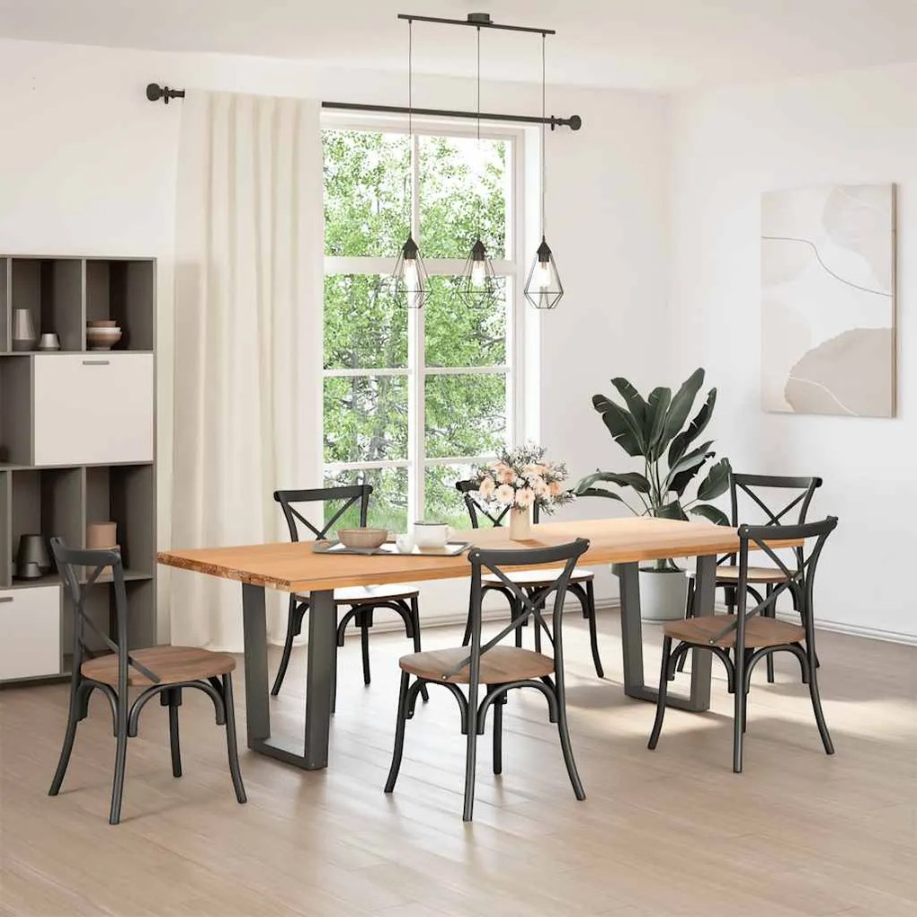 Pés para mesa de jantar em V, 2 peças, antracite, 60x(72-73,3) cm, aço