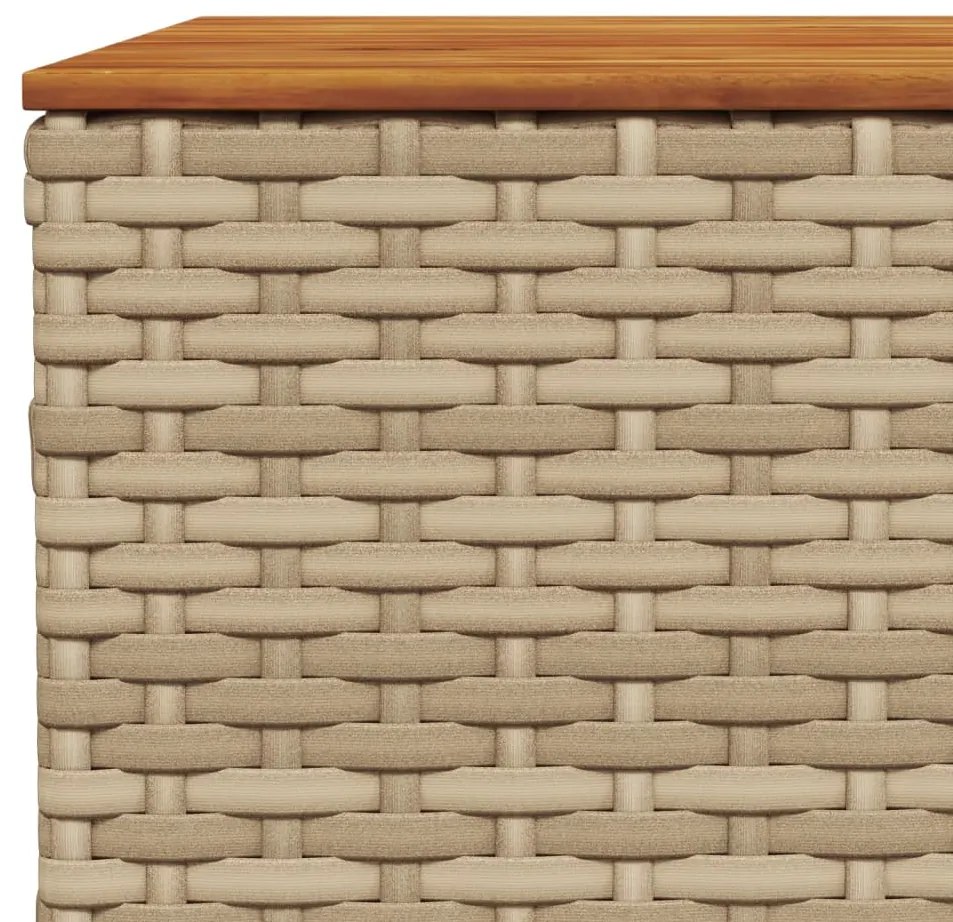 Mesa de jardim 55x55x36 cm vime PE e madeira de acácia bege