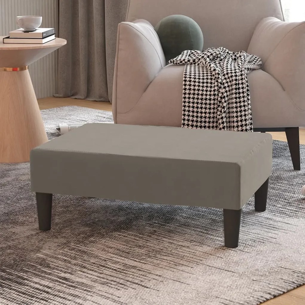 vidaXL Apoio de pés 78x56x32 veludo cinzento-claro