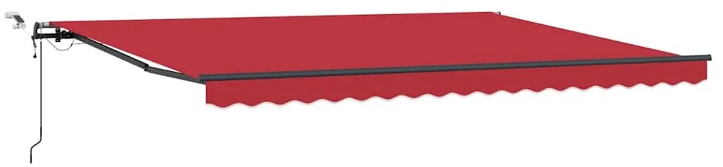 Toldo Retrátil Automático vidaXL com LED Vermelho 450x350 cm