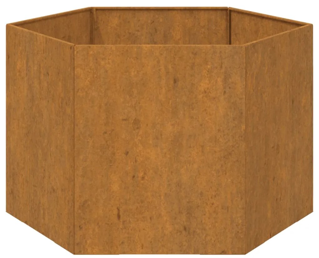 Vaso/floreira 60x60x45 cm aço corten cor enferrujado