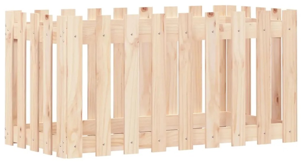 Canteiro elevado c/ design de cerca 100x50x50 cm pinho maciço