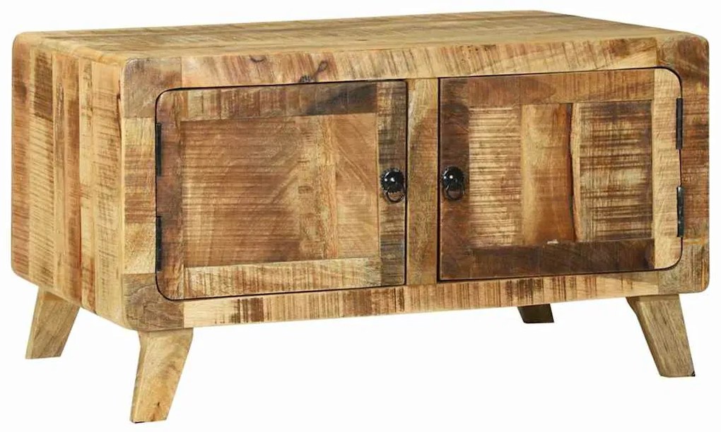 Mesa de Café 80x54x45 cm Madeira de Mangueira Maciça Rústica