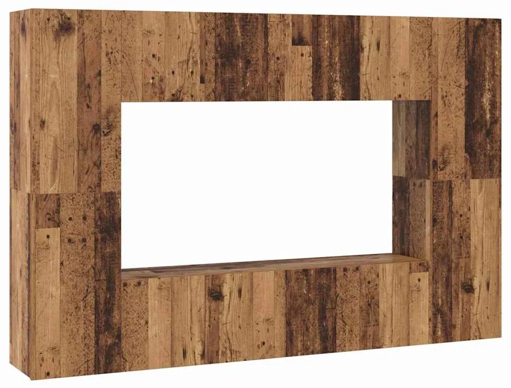 Conjunto de móvel de TV 8 pcs Madeira antiga 60 x 30 x 30 cm