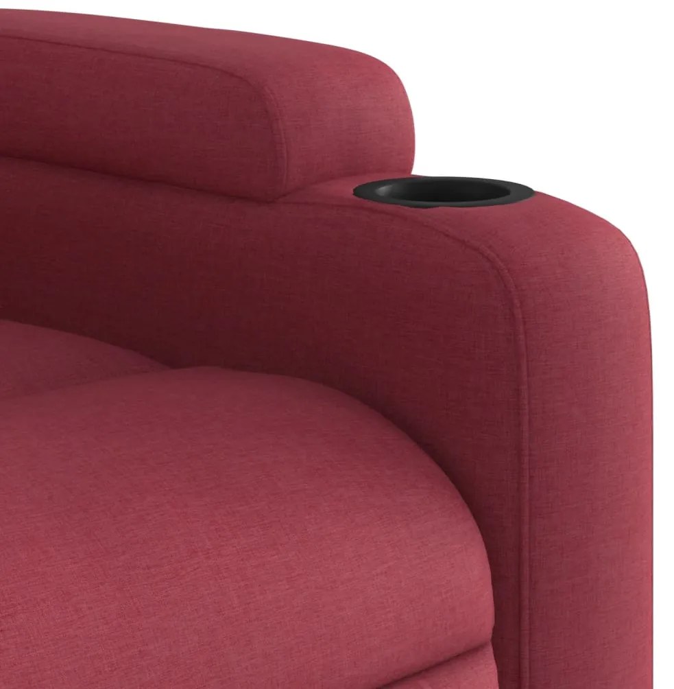 Poltrona reclinável tecido vermelho tinto