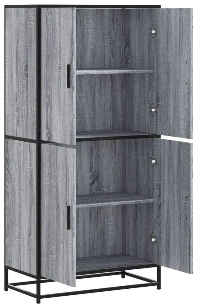 Armário alto 68x35x139 cm derivados de madeira cinzento sonoma