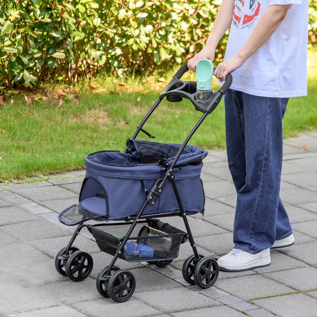 PawHut Carrinho para Cães Dobrável Carrinho para Cães Pequenos com Rod