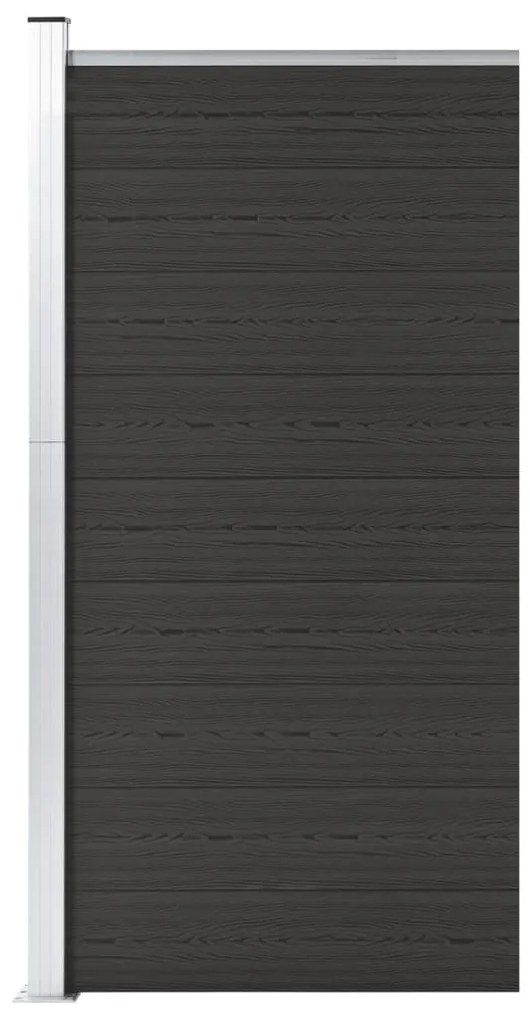 vidaXL Painel de cerca 95x186 cm WPC preto