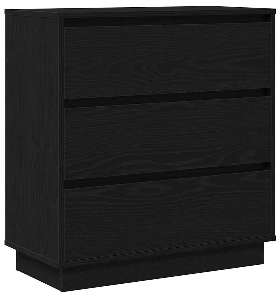 Criado-mudo vidaXL com LED Carvão Preto 71x34,5x75 cm em Madeira Engen