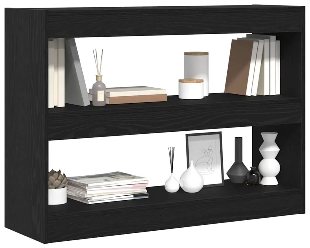 Estante/Divisória de Ambiente vidaXL Preto Carvalho 100x30x72 cm Madei