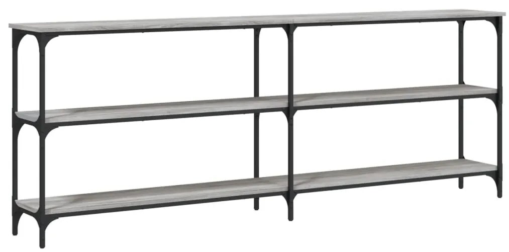 Mesa consola 200x29x75 cm derivados de madeira cinzento sonoma