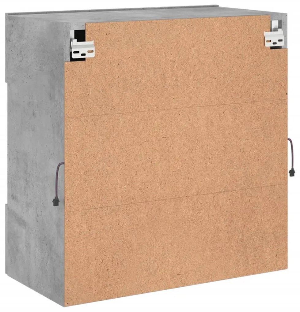 Móvel parede p/ TV c/ luzes LED 58,5x30x60,5 cm cinza cimento