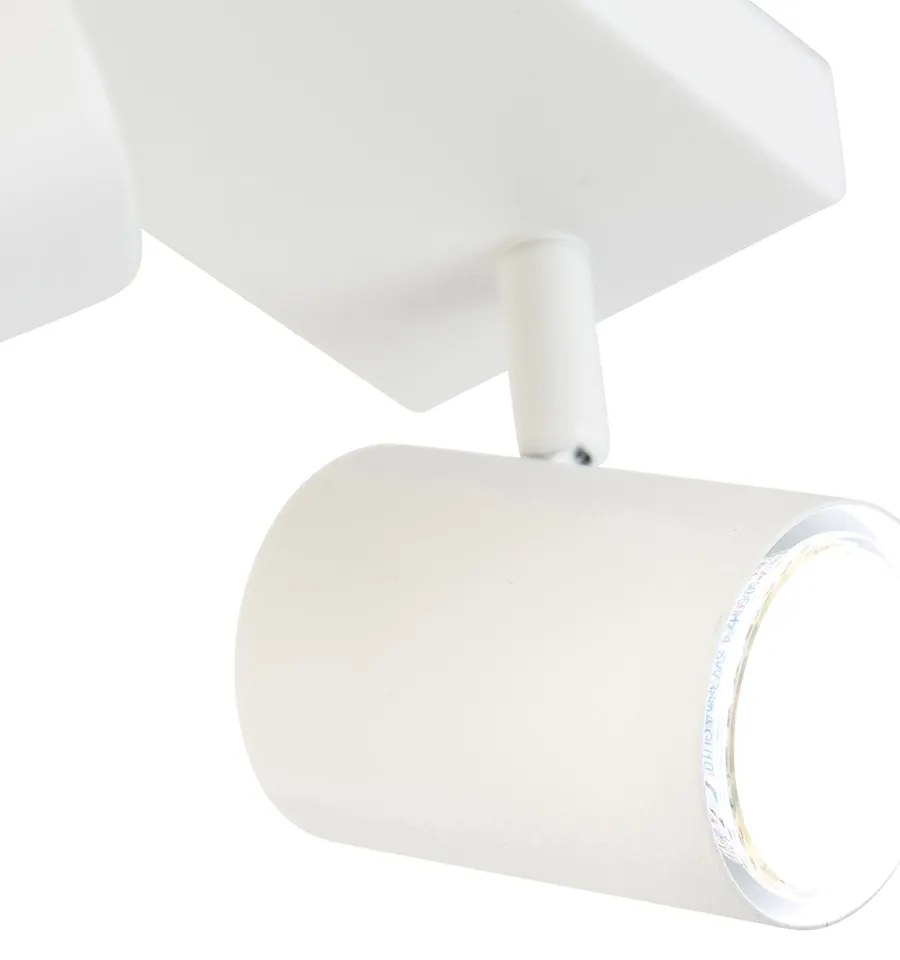 LED Candeeiro de teto inteligente branco retangular com 3 GU10 Wi-Fi - Jeana Moderno