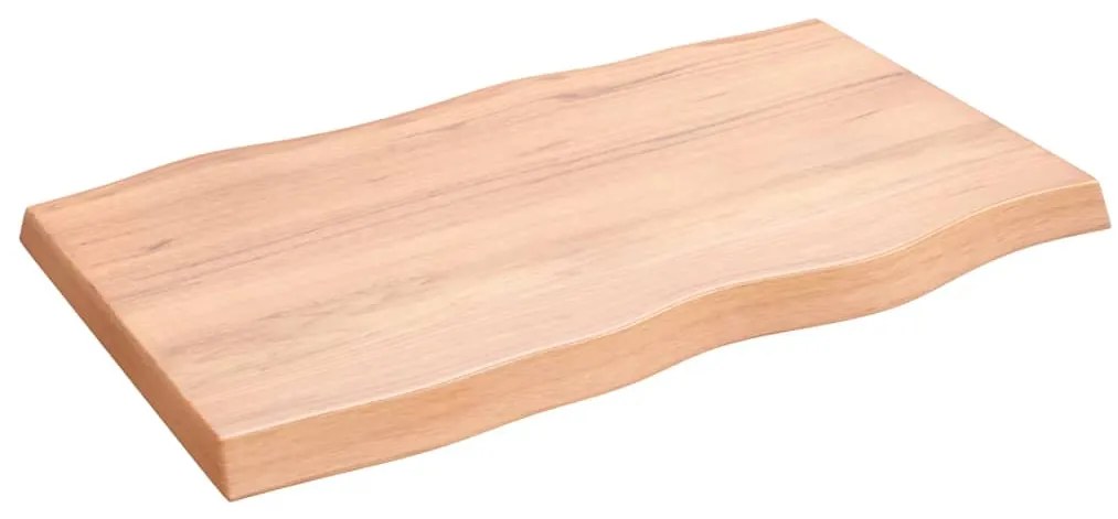 Tampo de mesa com bordas vivas carvalho tratado castanho-claro