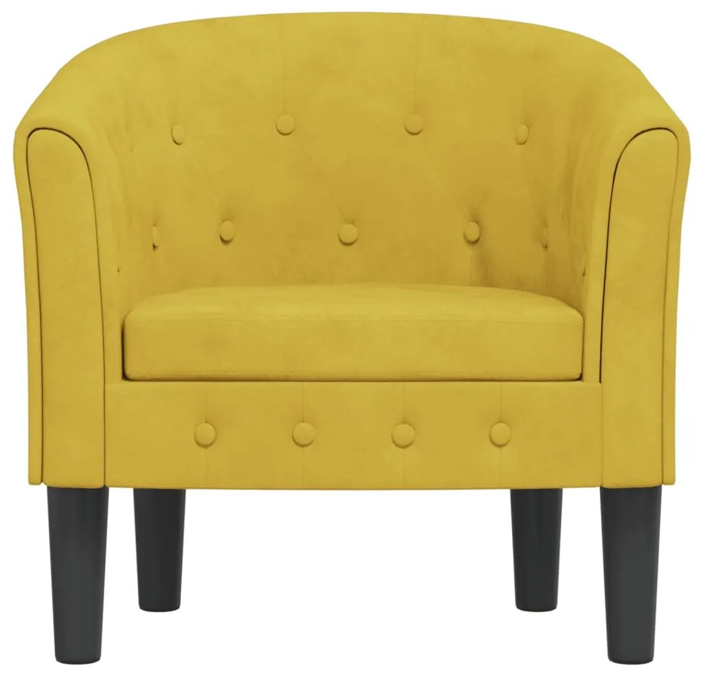 Poltrona Iris - Em Veludo - Cor Amarelo - 70x56x68 cm - Assento, Encos