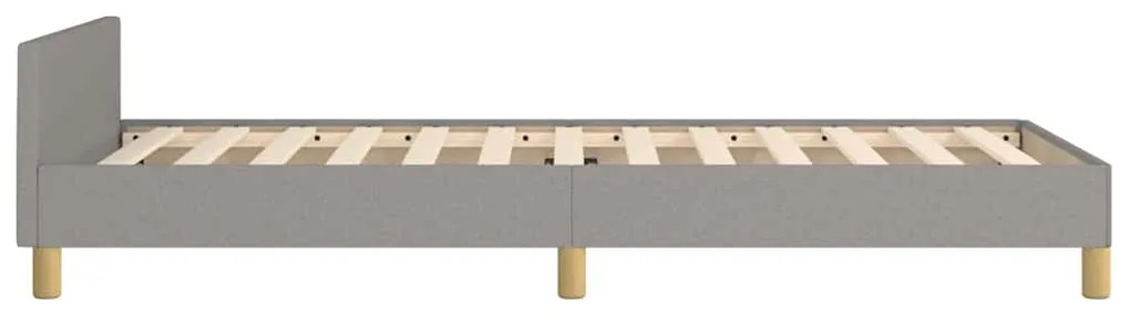Estrutura de cama sem colchão 90x190 cm tecido cinzento-claro