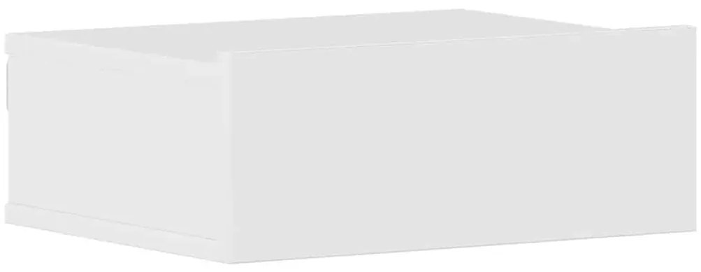Mesas de cabeceira suspensas 2 pcs 40x30x15 cm branco brilhante