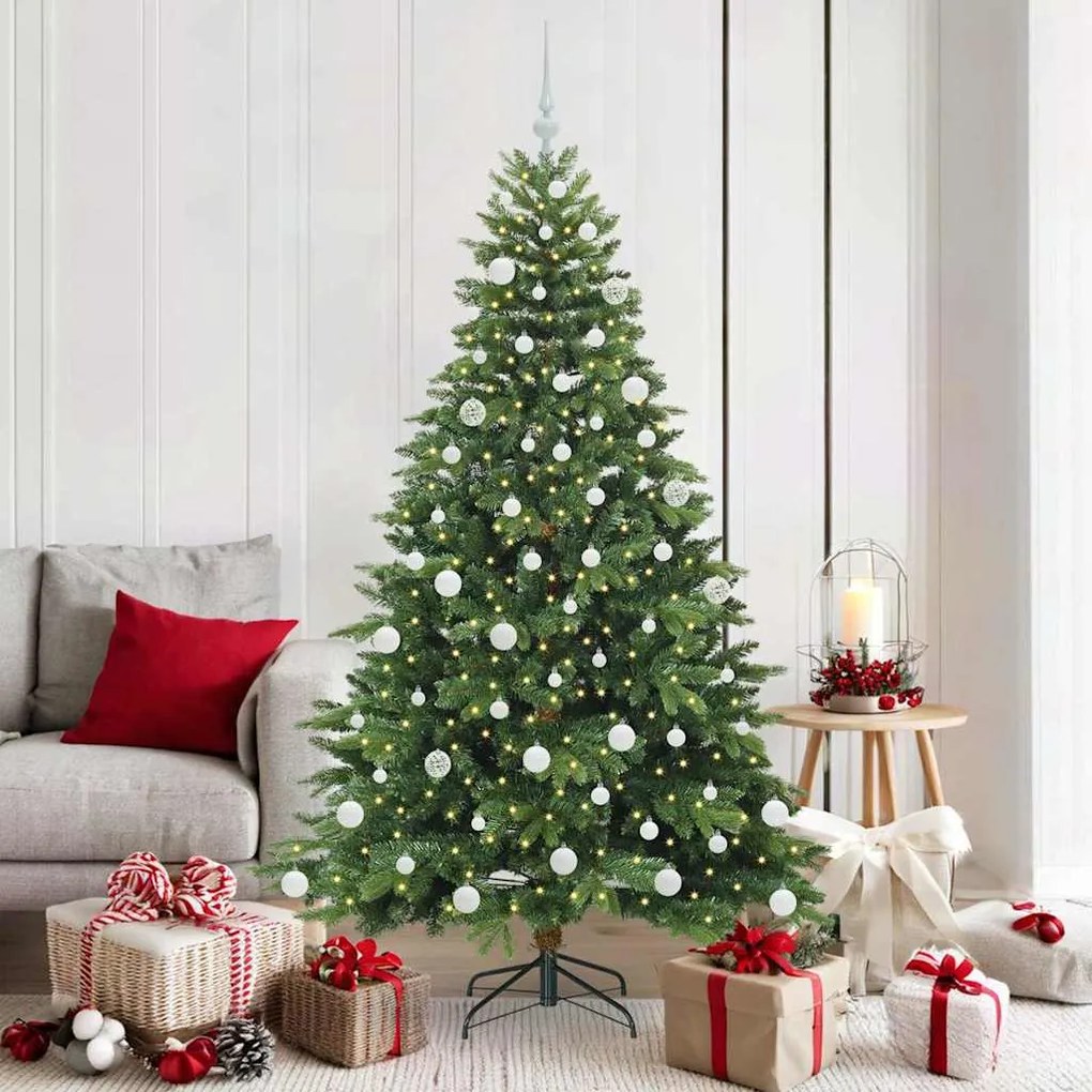 vidaXL Árvore de Natal Artificial com 300 LEDs Verde 180 cm PE e PVC