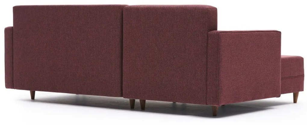 Sofá-cama de canto Aydam – Vermelho Claret – 215x80x150 cm