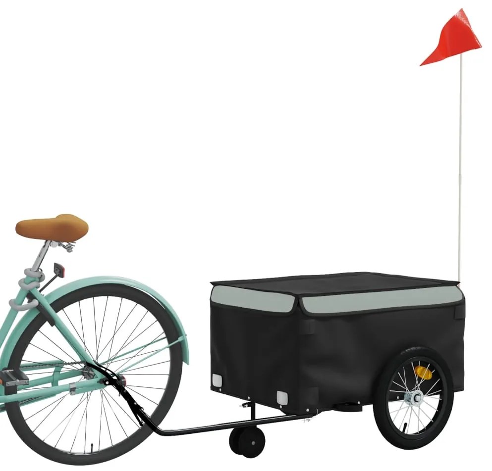 Reboque para bicicleta 45 kg ferro preto e cinza